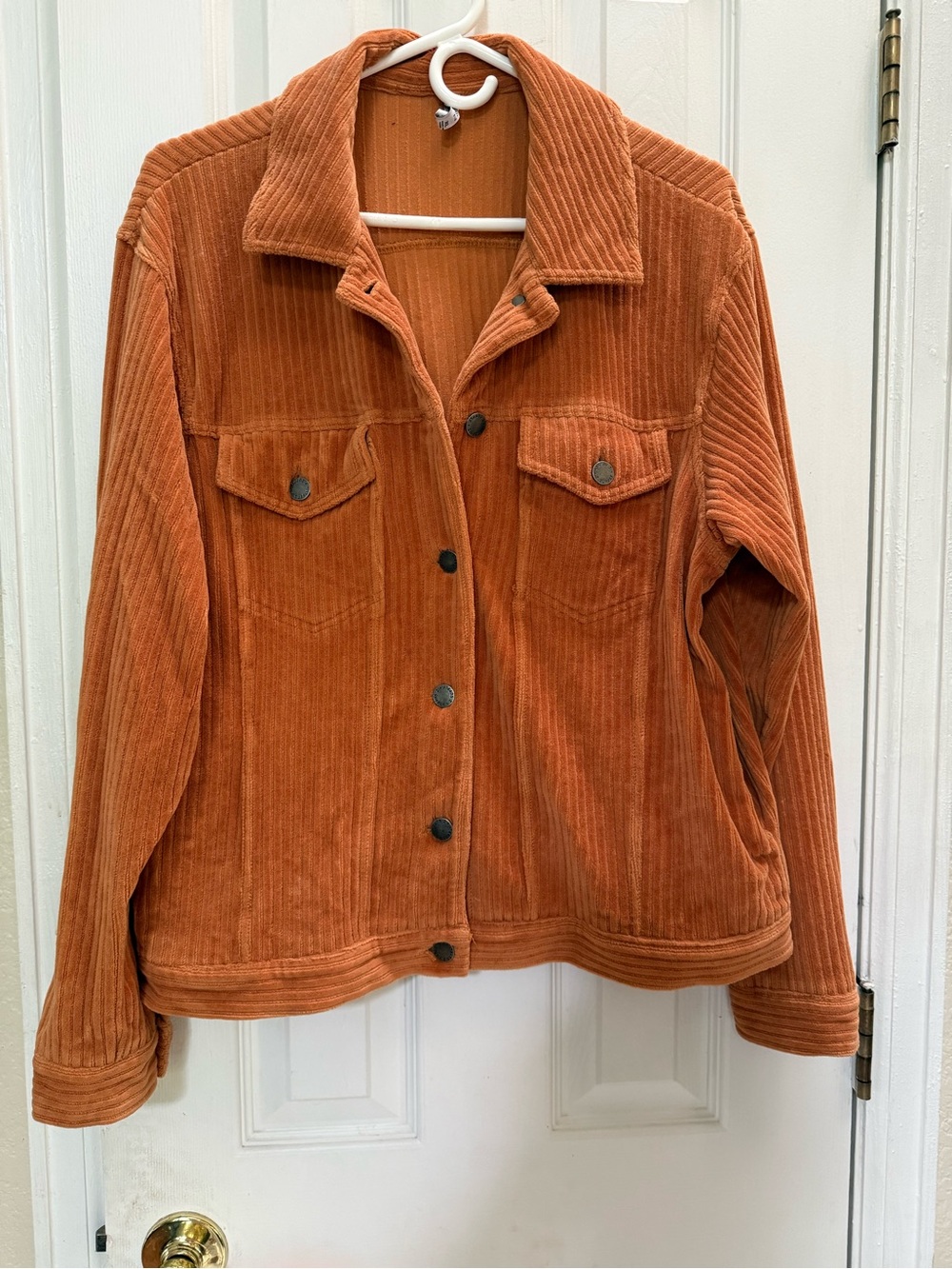 Z Supply Soft Corduroy Jean Style Jacket in Pumpkin